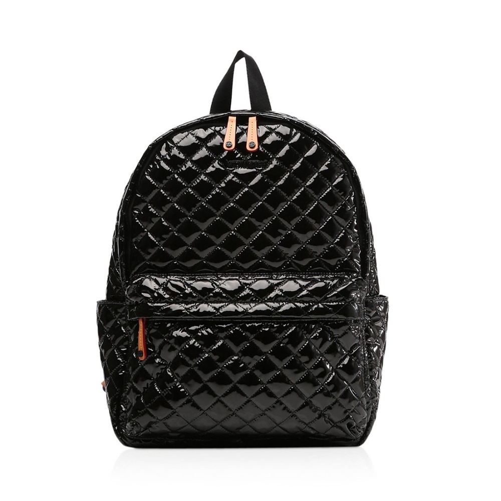 MZ Wallace Shiny Black Quilted Backpack
